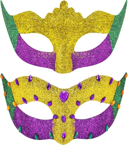 Vista 12 de Juego de Máscaras para Pareja de SIQUK, Máscara de Fiesta Veneciana, Máscara de Disfraz