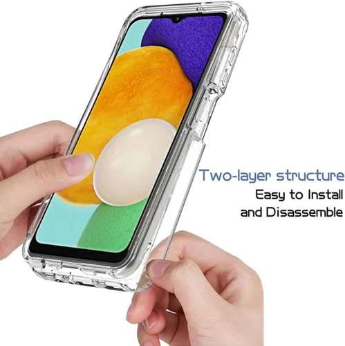 Vista 3 de Funda compatible con Galaxy A13 5G/Samsung A13 5G SM-A136U con protector de pantalla de vidrio templado, cuerpo completo, a prueba de golpes