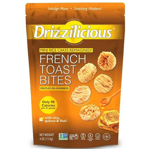 Vista 8 de Drizzilicious Mini Tortas de Arroz Sabor Pastel de Cumpleaños - Crujientes de Arroz, Aperitivo Saludable para Adultos y Niños, Tortas de Arroz