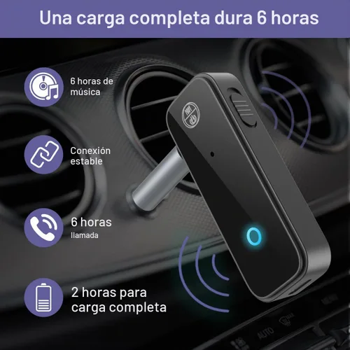 Vista 4 de Paquete de 2 adaptadores Bluetooth Aux para coche, receptor transmisor Bluetooth 5.3 2 en 1 para auriculares, altavoz de audio para el hogar