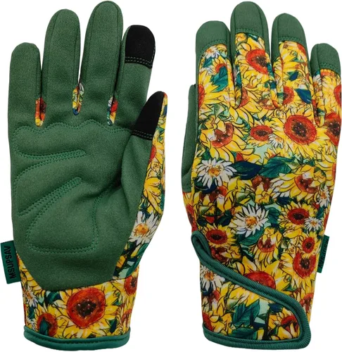 Vista 17 de Guantes de jardinería a prueba de espinas y resistentes a pinchazos con agarre, guante de jardín para mujer, regalos de cuero para trabajo