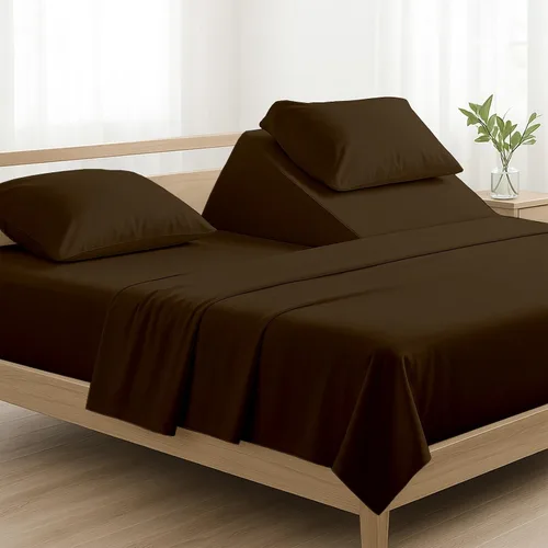 Vista 18 de NON Sticky cotton Juego de sábanas Queen de 4 piezas para cama ajustable con números de sueño, sábanas de cama 100% algodón egipcio, cabezal