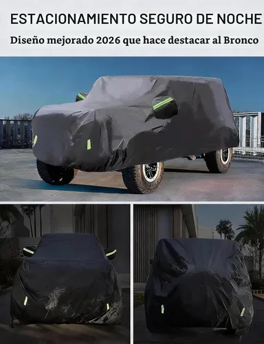 Vista 5 de Proadsy - Funda para auto compatible con Ford Bronco 2 puertas 2021-2024 2025 2026, a prueba de viento, para todo tipo de clima, impermeable