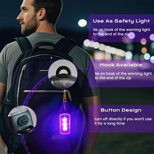 Vista 6 de 4 PCS Luces Estroboscópicas LED Inalámbricas con Control Remoto, 8 Colores USB C Recargables Luces de Emergencia Intermitentes para Automóvil