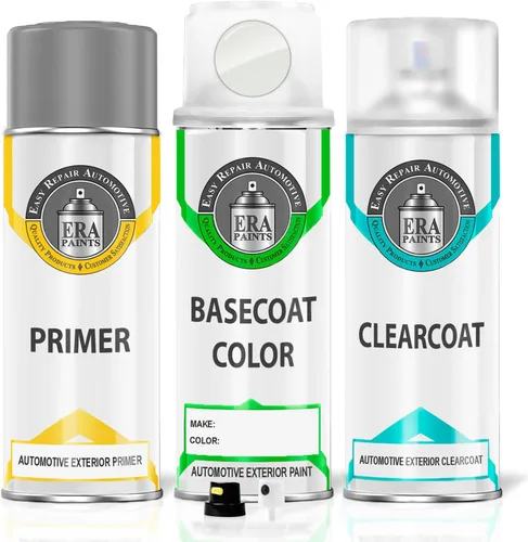 Vista 15 de ERA Paints LY9C - Ibis White para AUDI Exact Match Automotive Touch Up Paint Spray - Kit esencial de 2 K