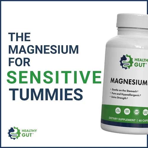 Vista 6 de Healthy Gut Magnesio-HP Cápsulas de glicinato de magnesio ultra puro con cero rellenos 180 mg de glicinato de magnesio 60 porciones