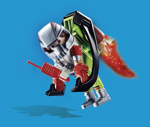 Vista 5 de Playmobil Stuntman del espectáculo de acrobacias aéreo con Jetpack