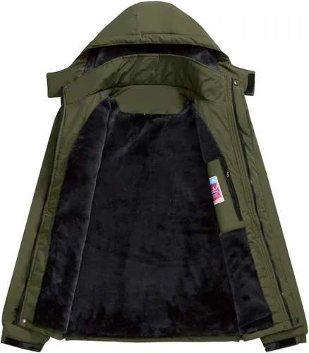 Vista 3 de Chaqueta de esquí impermeable de montaña para hombre, rompevientos de invierno, cálida, con capucha, para snowboard