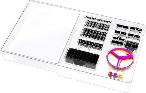 Vista 4 de E-Blox Power Blox Light N' Flight 5 en 1 STEM Kit (58 piezas), bloques de construcción con luz LED y juego de juguetes de lanzamiento de ventilador