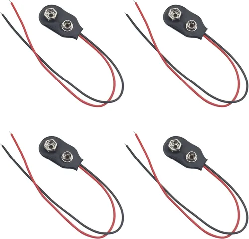 Vista 6 de 4 unids 9V Batería Snap a PH 2.0 Cable T Tipo 9V Clip de batería Conector con 5.9 in Cable de plomo