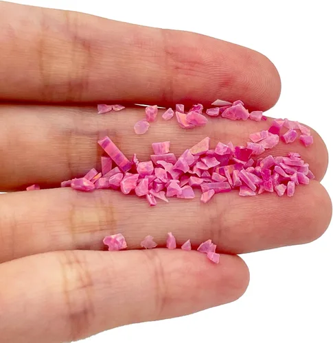 Vista 2 de Gryrigns Ópalo creado triturado para incrustaciones de madera para hacer joyas DIY (rosa rosa, 0.07 onzas)