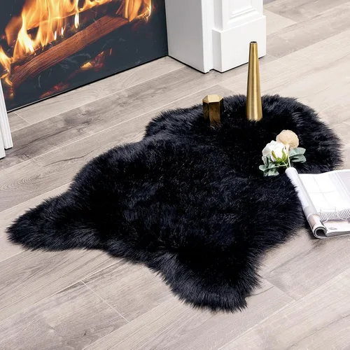 Vista 24 de MIULEE Alfombra de Área de Lujo Súper Suave y Esponjosa de Piel Sintética Rectangular Alfombra Decorativa de Felpa Shaggy para Mesita de Noche Sofá