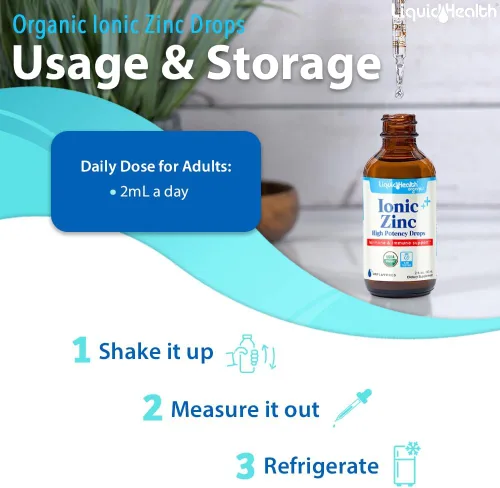 Vista 4 de LIQUIDHEALTH USDA - Gotas de zinc iónico orgánico de alta potencia, suplemento vitamínico líquido mineral traza para adultos y niños, apoyo