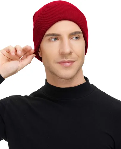 Vista 4 de Century Star Gorro para hombres y mujeres, gorro de invierno suave, gorro de invierno con calavera, gorras de punto