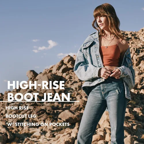 Vista 6 de Wrangler Jeans de bota de tiro alto para mujer