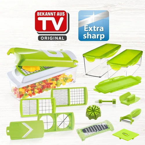 Vista 2 de Genius Nicer Dicer Plus 18 piezas Kiwi Cortador multiusos Cortador de frutas y verduras