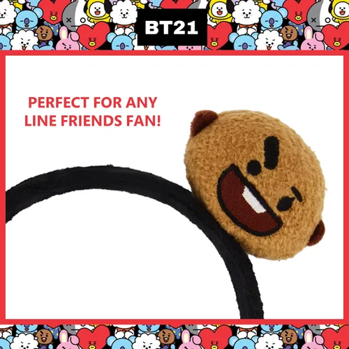 Vista 6 de BT21 LINE FRIENDS - Diadema de felpa bordada en 3D para mujer, talla única