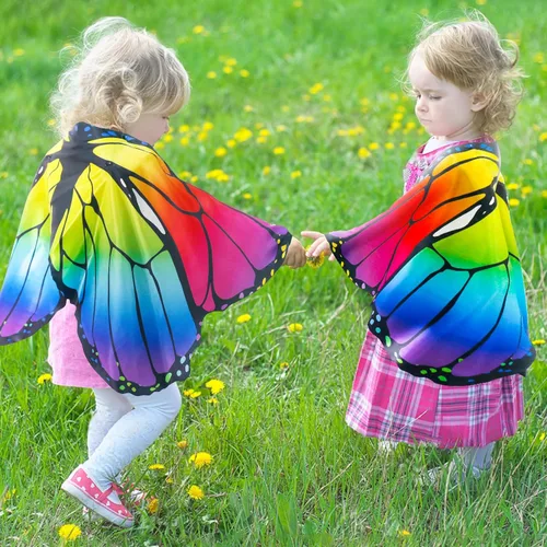Vista 3 de Creatoy Fairy Butterfly-Wings-Costume for Girls Boys Monarch Butterfly Pretend Play Birthday Gifts Party Favors