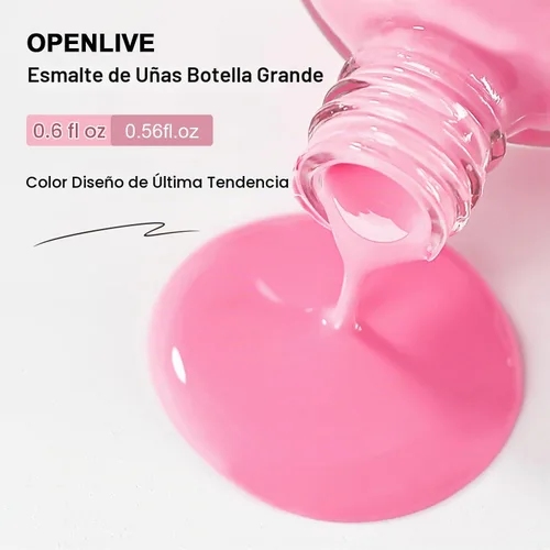 Vista 6 de OpenLive Esmalte de uñas rosa bebé de 0.6 fl oz, esmalte de uñas de gran volumen de secado rápido, brillo de larga duración, uñas de los pies, arte