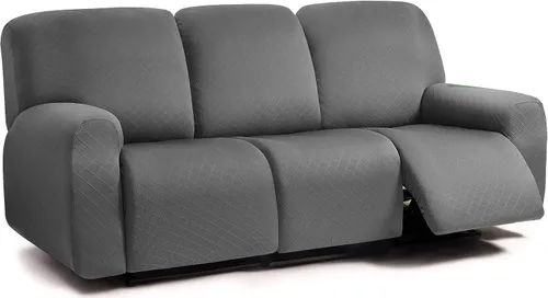 Vista 28 de ULTICOR Fundas para sofá reclinable de 8 piezas con diseño de jacquard cuadrado, fundas elásticas para sofá reclinable de 3 cojines, gruesas, suaves