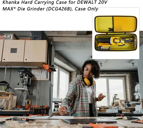Vista 6 de khanka Reemplazo de estuche rígido para amoladora DEWALT 20V MAX* (DCG426B), solo funda