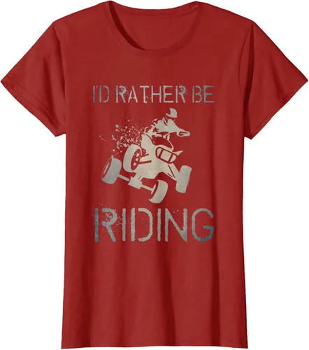 Vista 75 de Camiseta gráfica I'd Rather Be Riding ATV Quad Racing Rider de 4 ruedas, Negro