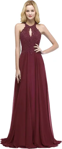 Vista 2 de Babyonlines Vestido de noche largo para mujer vestido de fiesta halter 2019