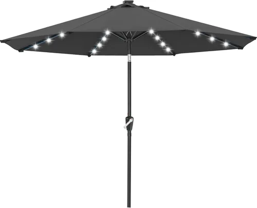 Vista 29 de ABCCANOPY Sombrillas solares duraderas para patio con 24 luces LED de 7.5 pies con 6 varillas resistentes (borgoña)