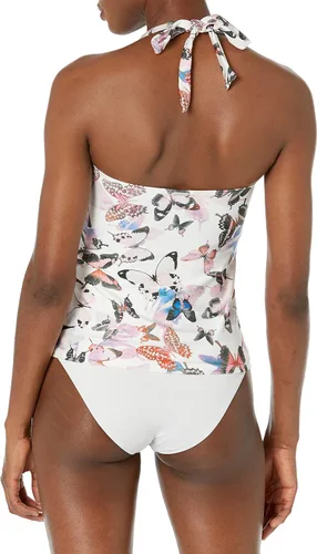 Vista 2 de DKNY Traje de baño de bikini con cuello halter triangular estándar para mujer