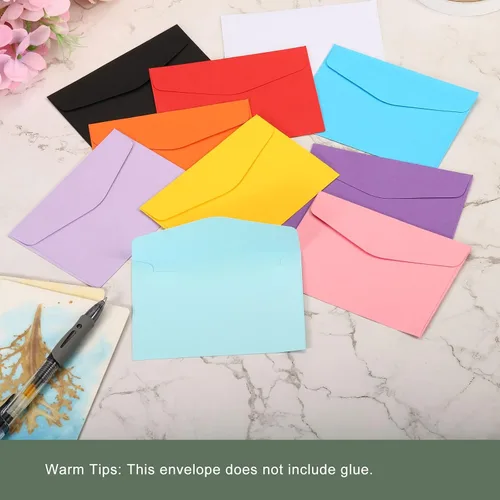 Vista 5 de YOKIVE Paquete de 60 sobres para tarjetas de regalo, nota de felicitación de negocios, sobre soporte para artículos pequeños, ideal para Rosado