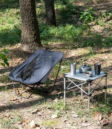 Vista 7 de iClimb 1 mesa plegable y 1 paquete de silla plegable baja, ultraligero y compacto para una sola persona al aire libre mochilero camping senderismo