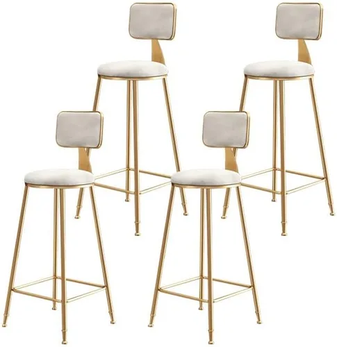 Vista 24 de Taburete moderno para mostrador, taburete sin brazos, taburete de hierro con cojín y pedal, 1 taburete corto (18 pulgadas de alto) azul