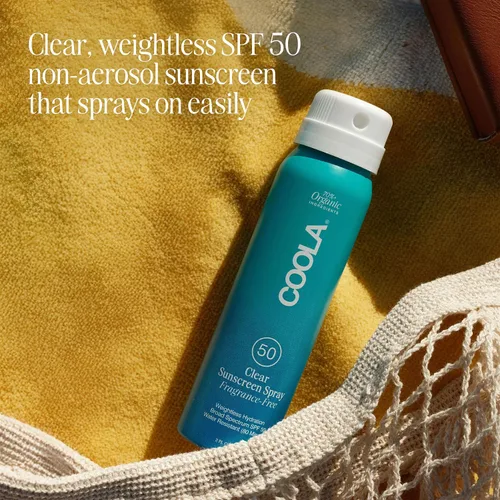 Vista 2 de COOLA Organic Sunscreen SPF 50 Sunblock Spray, Dermatologist Tested Skin Care for Daily Protection, Vegan and Gluten Free, Fragrance Free