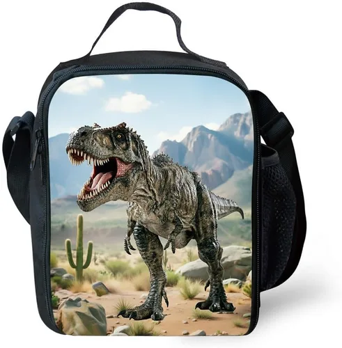 Vista 26 de CARBEEN - Lonchera térmica con aislamiento 3D de dinosaurio, gato, tiburón, husky y delfín (animal 10)