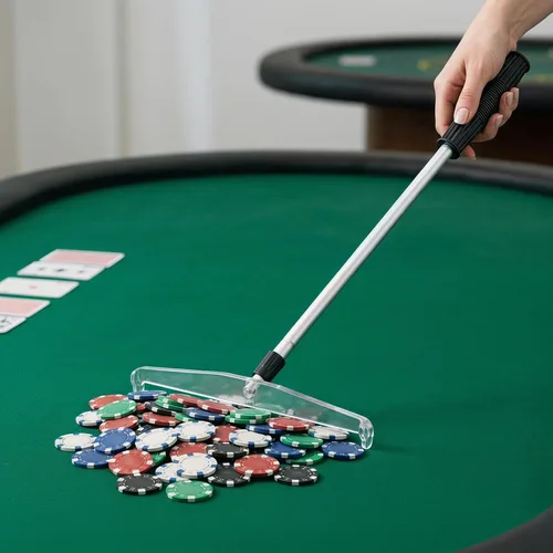 Vista 2 de ibasenice Rake telescópico de la viruta del póker que recoge la barra 27 pulgadas Metal plástico poker Chip colector para juegos y uso doméstico