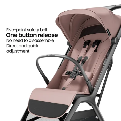 Vista 6 de MAMA & BABY Packa Cochecito de Viaje Compacto – Ligero, Plegado Automático con Una Mano, Portátil y Reclinable Completamente, Cochecito para Bebés