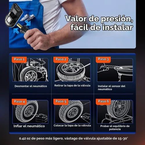Vista 6 de Autel TPMS Sensores Juego de 4 sensores universales 2 en 1 MX-Sensor 315