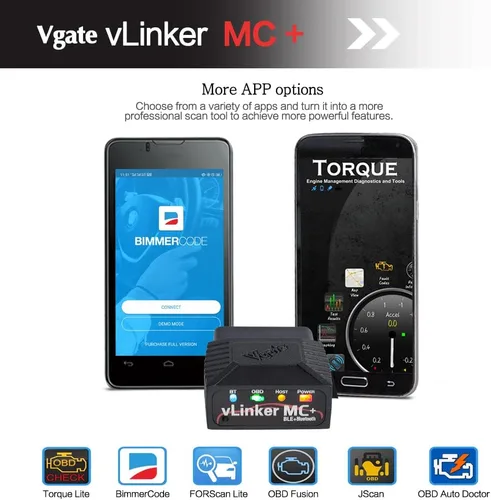 Vista 4 de Vgate Herramienta de escaneo vLinker MC+ Bluetooth 4.0 OBD2 (para Android, iOS, Windows) y herramienta de diagnóstico Vgate iCar Pro Bluetooth 4.0