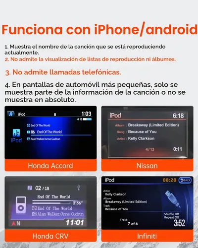 Vista 5 de Adaptador USB Bluetooth 5.3 para Coche Compatible con Infiniti, Nissan, GMC, Chevy, Honda, Ford, Mazda Conector de Interfaz de Música Receptor