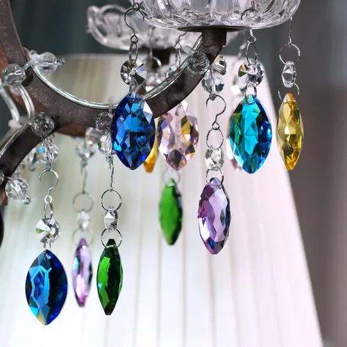 Vista 3 de Prismas cristalinos de cristal de la lámpara de 12 piezas, ojo de caballo Sun Catcher Ojo de Caballo 12pcs