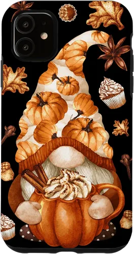 Vista 8 de Cute Fall Yall Pattern Thanksgiving Gnome Love Pumpkin Spice Case for iPhone 17