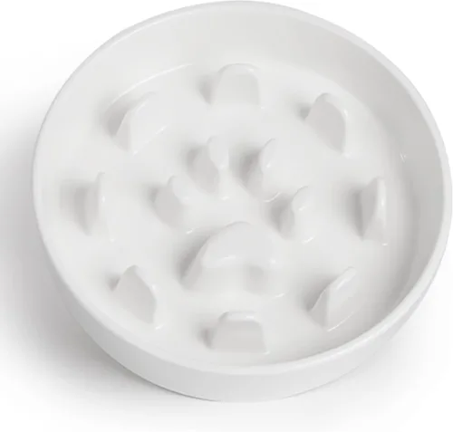 Vista 7 de Ceramic Fun - Cuenco de alimentación lenta de porcelana, cuenco de comedero lento para perros medianos (negro)