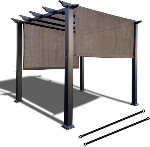 Vista 17 de Alion Home Toldo universal transpirable para pérgola – Toldo de repuesto para pérgola – Cubierta de sombra ajustable para exteriores con varillas