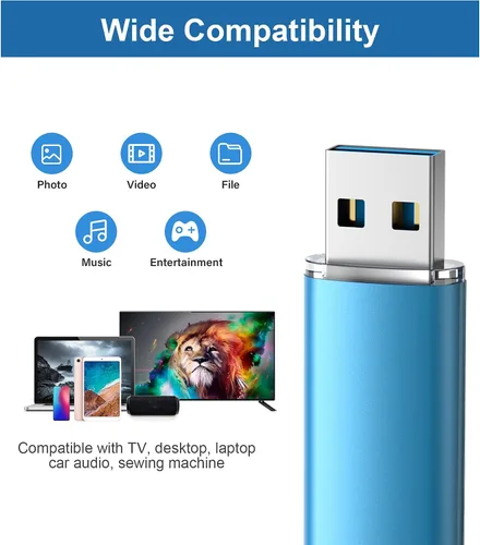 Vista 6 de TOPESEL Unidad flash USB 3.0 de 128 GB, memoria USB de alta velocidad para almacenamiento de datos (azul)