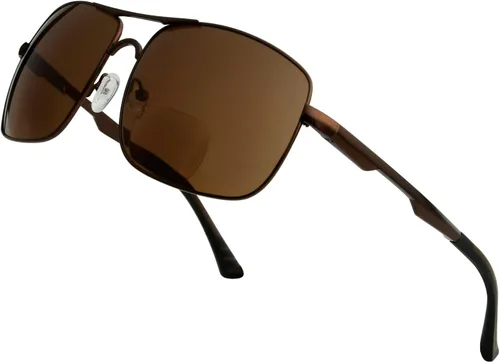 Vista 14 de BFOCO Gafas de sol bifocales con bisagras metálicas y sin tornillos para hombre - Sports Bifocal Sunnies (negro brillante) +1.00