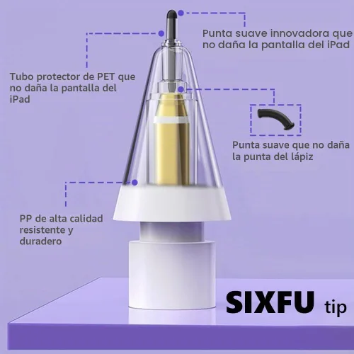 Vista 4 de SIXFU Puntas mejoradas para la punta del lápiz Apple, puntas de repuesto seguras antiarañazos, como puntas de goma de control preciso para Apple Pen