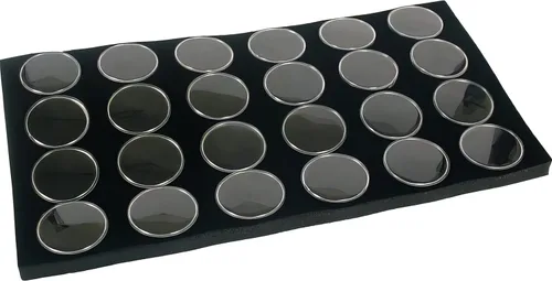Vista 7 de FindingKing - Vitrina de cristal para joyas, 24 tarros de gemas