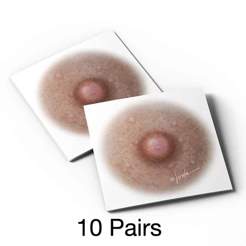 Vista 2 de Tatuajes temporales para cáncer de mama para mujeres, 10 pares, tatuaje temporal de areola, tatuaje temporal posmastectomía, solución de pezón