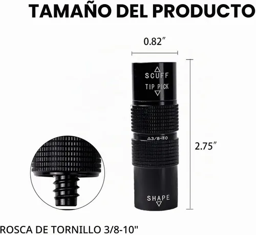 Vista 5 de GSE Billiard Pool Cue Tip Tool, Scuffer/Shaper/Aerator/Joint Protector Tool Herramienta 3 en 1 con protector de juntas 3/8-10