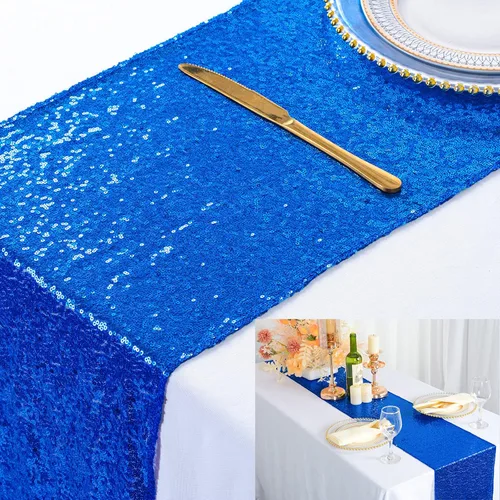 Vista 9 de Caminos de mesa ShinyBeauty rectangular de lentejuelas, para boda, fiesta, decoración (12 x 72 pulgadas)